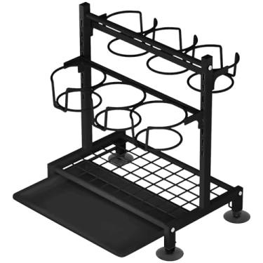 Imagem de Mesen Organizador de garrafa de água para copo Stanley, suporte multifuncional 2 em 1, 6 compartimentos com suporte de palha, compatível com acessórios Stanley Cup para organização de cozinha