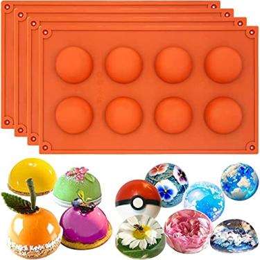 Imagem de FUNSHOWCASE Hemisphere Dome Semisphere Teacake molde de silicone conjunto de 5 cm, Medium, 4-Bundle