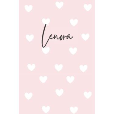 Imagem de Lenora Notebook: Pink Lenora Notebook, Heart Design Personalized Pink Pattern Lined Journal, Lenora Name Diary