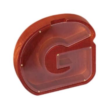 Imagem de Ioensy Cofrinho do alfabeto em inglês, caixa de poupança de madeira, estatueta decorativa, caixa de dinheiro com letras de madeira para presente, chá de bebê, G