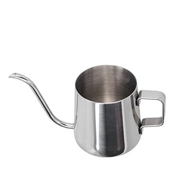 Imagem de Bule de chá de café Com Bico de Pescoço de Ganso de Aço Inoxidável de 250 Ml Com Alça Ergonômica, Tamanho Pequeno, à Prova de Ferrugem, Fácil de Limpar, para Home Office,
