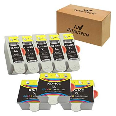 Imagem de Cartuchos de tinta combo compatíveis com Intactech Kodak 10XL 10B 10C para ESP3250 ESP5250 ESP9250 ESP3 ESP5 ESP Office 6150 EASYSHARE 5100 5300 5500 Hero7.1 Hero9.1 Impressora (5 pretas, 3 cores)