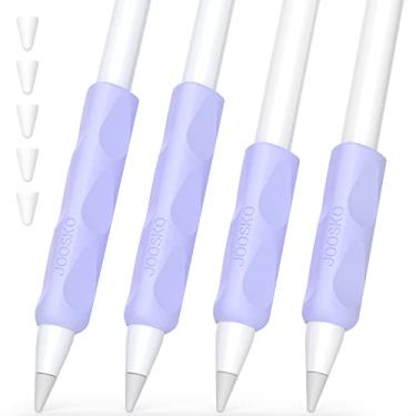 Imagem de Joosko iPencil Grips Case for (Apple Pencil 2nd、1st Pencil) and Apple Pencil (USB-C) Pencil Case, (4-Pack) Non-Slip Silicone Pencil Clips, [Includes 5 Silicone Tip Sleeves]