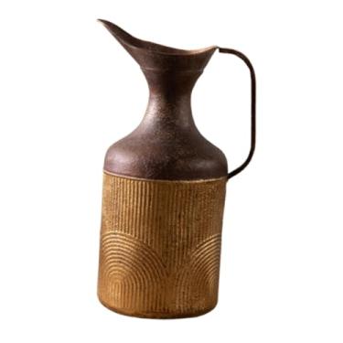 Imagem de Bothyi Vaso de metal para plantas, recipiente de flores, peça central colecionável, vaso de flores rústico, arranjo floral para mesa, café, estante