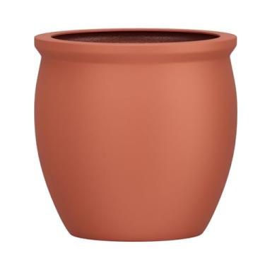 Imagem de Vaso Vietnamita Fibra De Vidro Caribe M 38cm Decorativo (Terracota)