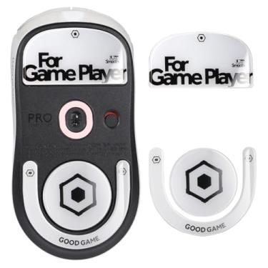 Imagem de immoenuc Patins de mouse de vidro para Logitech G PRO X Superlight 2 mouse sem fio para jogos, acessórios de mouse para jogos lisos e duráveis (branco)