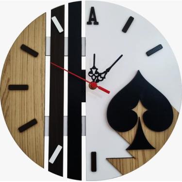 Imagem de Relógio Baralho, Truco, Relógio de Parede, Decoração, MDF - Ecolaser
