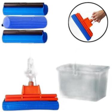 Imagem de Vassoura Mágica 27 Cm Esfregão Seca Com Balde E 3 Refis Pva - Vendassh