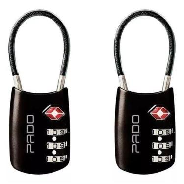 Imagem de Kit 2 Cadeado Pado Tsa Personal Segredo Mala Mochila - Preto, Cinza