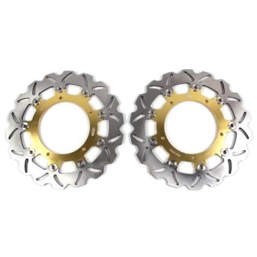 Imagem de 1 par de discos de freio dianteiros flutuantes compatíveis com Yamaha XSR 700 ABS 2016-2019, XTZ700 TENERE 2019-2021, FZ09 2014-2017, MT09 2014-2015 ABS 2014-2020, peças de acessórios de motocicleta