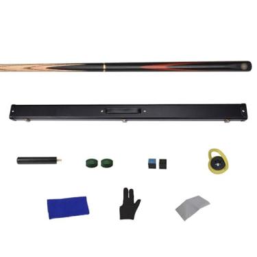 Imagem de Taco de sinuca de bilhar pintado à mão de 147.3 cm, taco de sinuca de madeira de freixo (B taco de bilhar + acessórios + caixa de tacos, 10 mm)