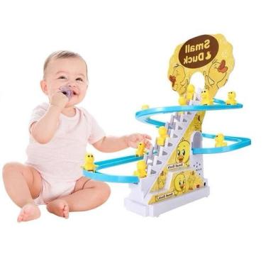 Imagem de Patinho de Brinquedo Divertido Pista Musical Com Escada e Escorregador