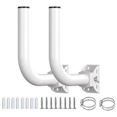 Imagem de 2 Pack Universal Water proof Wireless Bridge Bracket Mount J Pole for Outdoor Point to Point AP Access Point Client Bridge CPEE, Stainless Steel Long Range Pole Wall Mount