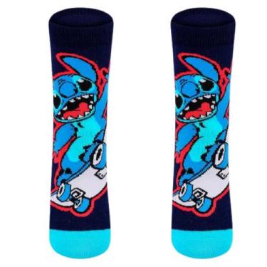 Imagem de Kit com 2 Meias Infantil Disney Stitch e Angel Lupo Cano Médio, 24-29,