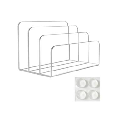 Imagem de FLCPJGV Classário de correio de acrílico Stand 3 Compartamentos documentos Organizador de desktop Organizador em casa