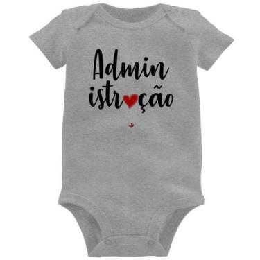 Imagem de Body Bebê Administração por amor - Foca na Moda, Cinza, M