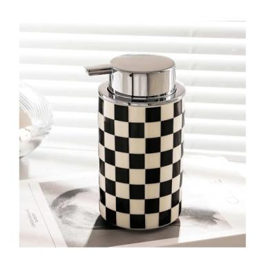 Imagem de Dispensadores de sabão de bancada, dispensador de sabão de cerâmica estilo europeu com bomba de prensa de espuma e dispensador de sabão de louça para banheiro e cozinha, dispensador de sabonete