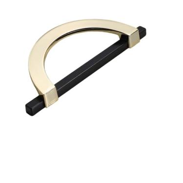 Imagem de Armário de cozinha Armazenamento Branco Porta Armário Alças Gaveta Guarda-roupa Alça Semicircular Rodada Porta Puxadores Maçanetas Hardware, Ouro Preto 128mm