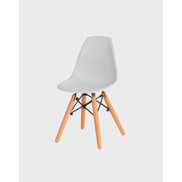 Imagem de Cadeira Infantil Polipropileno e Base Madeira Florida Kids Siena Móveis Branco