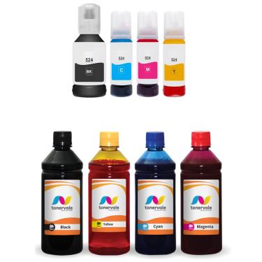 Imagem de Refil + Tinta Para Epson T524120 cmyk 500ml