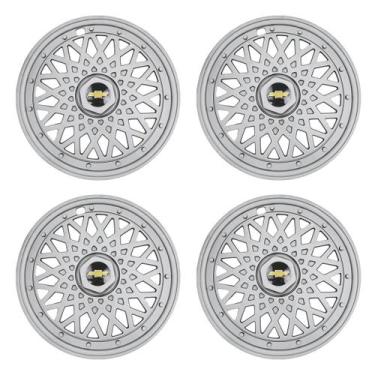 Imagem de Jogo de calotas 601ar-pta aro 14 aro de pressão + emblema de alumínio 