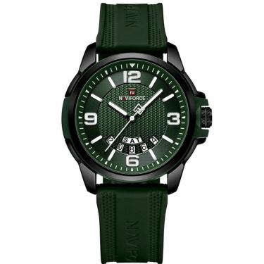 Imagem de Relógio De Pulso Masculino Pulseira Clássica De Silicone Esportivo Verde