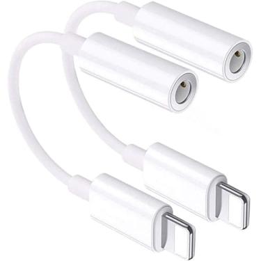 Imagem de [Certificação Apple MFi] Adaptador de fone de ouvido para iPhone de 3,5 mm, pacote com 2 para Apple Lightning para fones de ouvido de 3,5 mm, adaptador de cabo, conversor de cabos auxiliares,