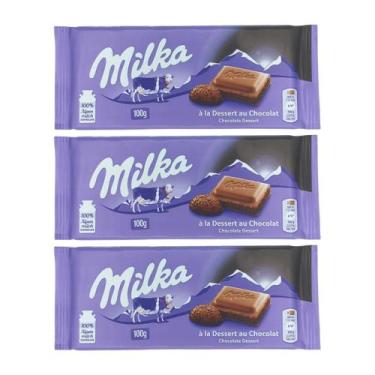 Imagem de 3 barras de chocolate com recheio mousse de chocolate 100g - Milka
