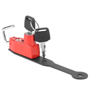 Imagem de Lock de Capacete de Segurança Lock de Capacete Elegante Original para CBR400R CBR500R CB500F Proteja Seu Capacete de Roubo Com Trava de Alumínio (Preto) (Vermelho)