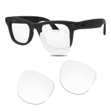 Imagem de Glintbay Óculos de sol de substituição para lentes transparentes Ray-Ban RW4008 de 53 mm para a série Meta, adaptadas às armações Wayfarer, Transparente, não polarizado, Small