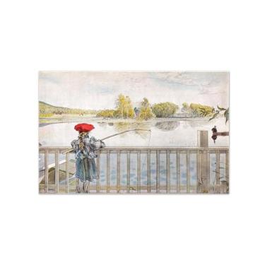 Imagem de Carlr Lasrson Famosa tela arte de parede pintura de parede decoração de parede fotos-pesca-pôsteres e impressões reprodução para sala 30x50cm12x20in sem moldura