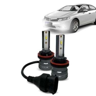 Imagem de Kit Par Super Led Mini Rayx Civic 15 2016 Farol Alto Baixo Milha