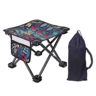Imagem de Vaveren Banco de acampamento, cadeira dobrável, mini -dobramento de bancos reclinável descanso com bolso lateral, para mochila esportiva