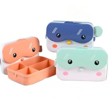 Imagem de Lancheira Pote Infantil Divisórias Bento Box 900 Ml Talher Microondas Escolar Infantil(Aleatorio)