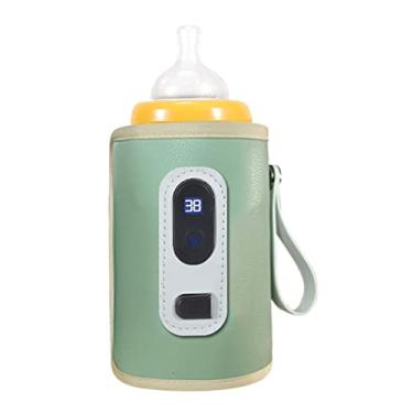 Imagem de Aquecedor de Mamadeira USB Portátil, Aquecimento Preciso, Temperatura Ajustável, à Prova D'água, Tela LCD, para Viagens, Avião, Carro (Verde)