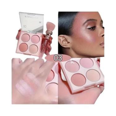 Imagem de Paleta De Blush Inteligente Fosco De 4 Cores, Brilho Natural, Mistura 