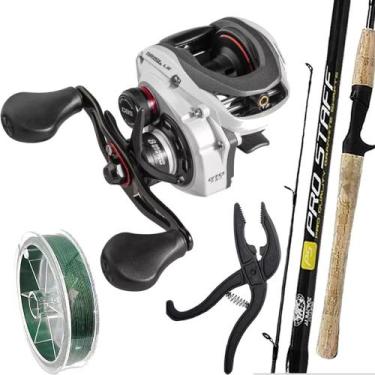 Imagem de Kit Carretilha Brisa Lite 8000 8 Rol Vara Cabo Cortiça Linha - MARINE 