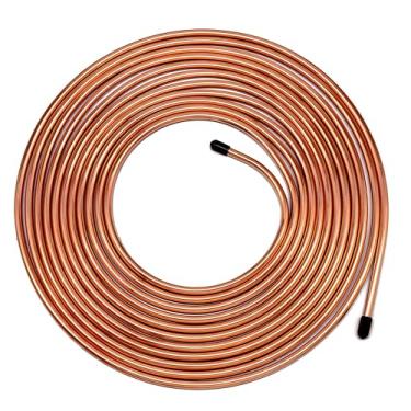 Imagem de MuHize Linha de freio 1/4 - Tubo de revestimento de cobre atualizado, rolo de linha de tubo flexível de 7,6 m 1/10.2 cm para sistema de transmissão de combustível de freios hidráulicos padrão SAE