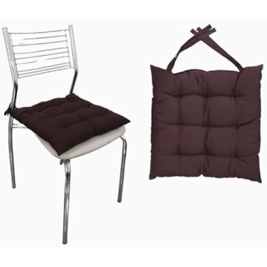 Imagem de Kit 8 Assentos para cadeira almofadas Futon 40x40 cm (Mostarda)