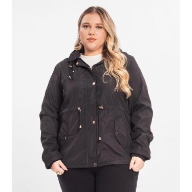 Imagem de Parka Feminina Plus Size Peluciada Sea Surf Preto-Feminino