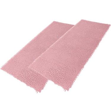 Imagem de Kit 2 Tapete De Banheiro Bolinha Microfibra Antiderrapante 100 Poliést