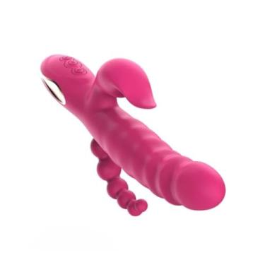 Imagem de Vibrador Ponto G Sliding Com Plug Anal 7 Vibrações E 3 Modos De Vai E Vem Orgasmos Triplos [PINK]