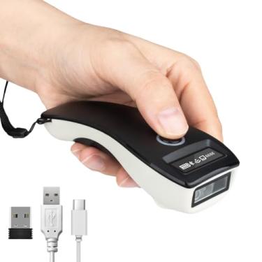 Imagem de AHANIN Scanner de código de barras sem fio 1D 2D QR leitor de código de barras sem fio, portátil, Bluetooth, leitor de código de barras, upload de código de barras para tablet, computador, Android,