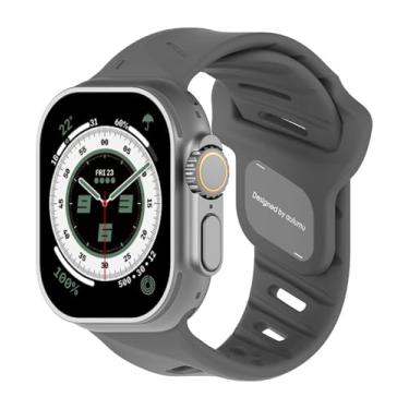 Imagem de Aulumu Pulseira esportiva A02 | Fluoroelastômero | para Apple Watch 42/44/45/46/49 mm | pulseira moderna à prova d'água - cinza