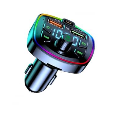Imagem de Transmissor FM Bluetooth 5.1 para Carro, Carregador Veicular com USB e Tipo-C, Display LED, MP3/WMA