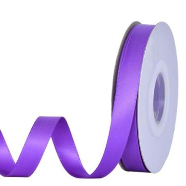 Imagem de YAMA Fita roxa de cetim dupla face 1/2 polegada 25 jardas fitas roxas para embrulho de presente, laços de cabelo, decoração de festa de casamento