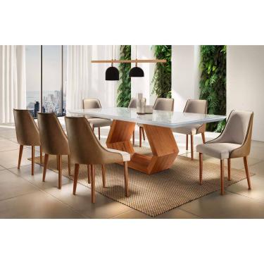 Imagem de Sala de Jantar Retangular 8 Cadeiras 2,20x1,10m - Ane - Espresso Móveis