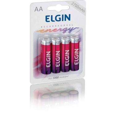 Imagem de Pilha Recarregável Pequena AA 2700mah 1.2v c/04 - Elgin