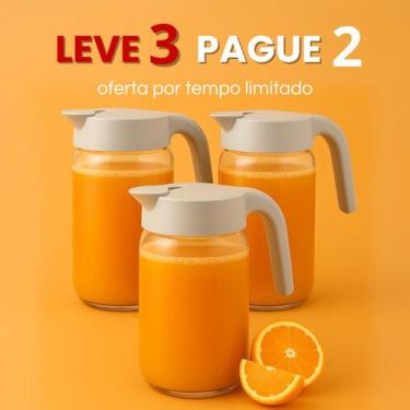 Imagem de Kit 3 Jarras De Vidro 800 Ml Tampa De Rosquear Agua Suco Refresco  Lev