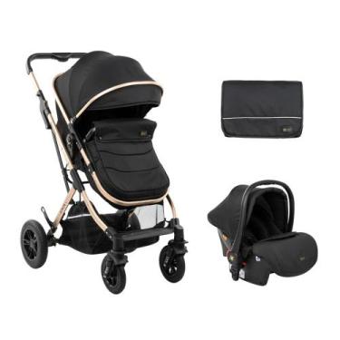 Imagem de Kaia 3x1 (carrinho+bebe conf.+bolsa) black - KikkaBoo